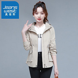 JEANSWEST 真维斯 休闲短款夹克上衣春秋季时尚新款韩版女小个子流行短外套潮