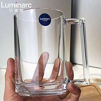 Luminarc 乐美雅 钢化玻璃杯带把玻璃杯耐高温防爆加厚家用办公室玻璃泡茶杯