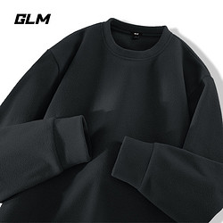 GLM 森马集团GLM冬季新款双面摇粒绒圆领卫衣男士加绒保暖内搭打底衫