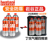 Iwatani 岩谷 便携卡式炉气罐丁烷气 岩谷原装气250g*4+气瓶收纳袋