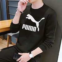 PUMA 彪马 卫衣男新款休闲装纯棉运动保暖套头衫531366-01