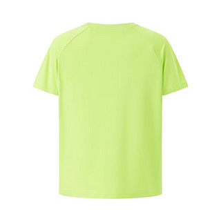 李宁童装短袖T恤男女童24夏季几何线条插肩袖弹力舒适百搭上衣 酸绿色-1 140cm
