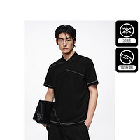 GXG 男装 时尚马蹄纹明线设计polo男短袖 24夏新品