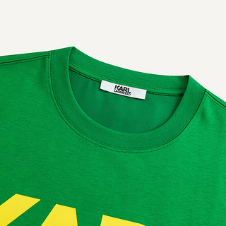 Karl Lagerfeld卡尔拉格斐轻奢老佛爷男装 24夏款logo经典印花短袖T恤 绿色 54