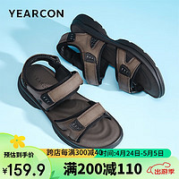 YEARCON 意尔康 凉鞋休闲外穿沙滩鞋户外运动魔术贴男士凉鞋 96584W 卡其 38