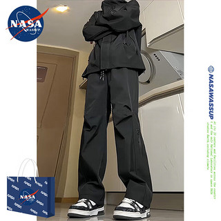 NASA WASSUP 三防暴雨级防水冲锋裤男秋冬款加绒户外登山美式机能工装裤子男