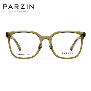 帕森（PARZIN）近视眼镜架 范丞丞同款男女通用修颜板材方框眼镜 可配近视 66101 橄榄绿【单镜框】