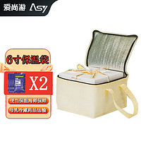 爱尚游（ASY）6寸蛋糕保温袋保鲜保温包饭盒袋带饭手提袋便携收纳袋含冰袋2个