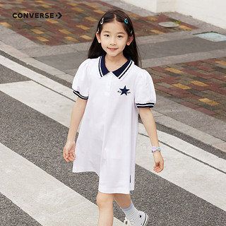 Converse匡威儿童装连衣裙2024夏季女童中大童公主裙子CNVG-DR-G012 纯白色 155/72