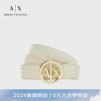 阿玛尼 EMPORIO ARMANIARMANI EXCHANGE24春夏AX女士镂空徽标字母扳扣腰带 12350米色 80