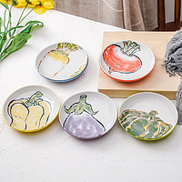 美浓烧 日式釉下彩餐具盘子菜盘餐盘家用进口创意陶瓷碟子小盘