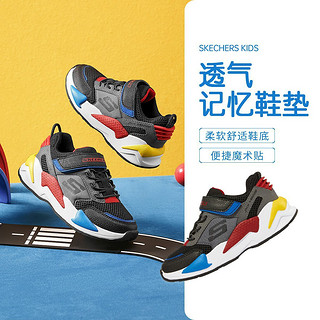 百亿补贴：SKECHERS 斯凯奇 运动鞋男中大童百搭缓震舒适跑步鞋魔术贴休闲鞋403742L