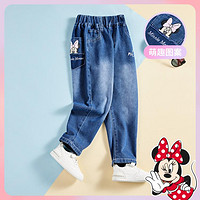 Disney 迪士尼 童装女童春季新款牛仔裤甜酷休闲百搭儿童裤子春秋款