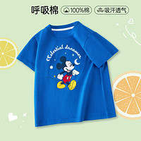 Disney 迪士尼 米奇男童可爱舒适短袖2024夏款儿童亲肤圆领T恤
