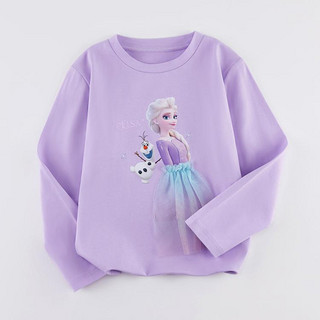 Disney 迪士尼 甜美女童长袖T恤2024春季新款儿童圆领上衣
