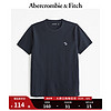 ABERCROMBIE & FITCH男装女装装 24春夏小麋鹿纯色圆领短袖T恤 358206-1 海军蓝 M (180/100A)