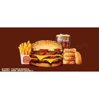 汉堡王 【4件套】 3层牛肉芝士堡+王道嫩 香鸡块+薯霸王(小)+可口可乐 (小)