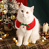 Hoopet 猫咪围脖口水巾围巾布偶猫宠物饰品装饰围嘴可爱项圈猫猫圣诞围兜