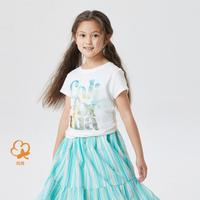 Gap女童夏款纯棉独角兽印花短袖T恤877487儿童装洋气上衣