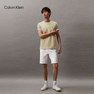 Calvin Klein Jeans24春夏男士简约布标休闲通勤直筒西裤短裤J325910 PC8-银河灰 31