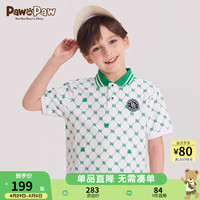 PawinPaw卡通小熊童装2024年夏季男女童翻短袖T恤运动休闲 Green绿色/40 090