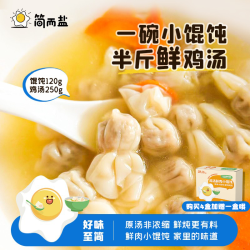 简而盐 鸡汤鲜肉小馄饨早餐速食儿童早餐猪肉抄手云吞370g*5