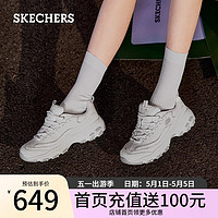 斯凯奇（Skechers）女鞋经典熊猫鞋女百搭厚底增高休闲运动复古蕾丝老爹鞋女11959 11959-白色/WHT 38.5