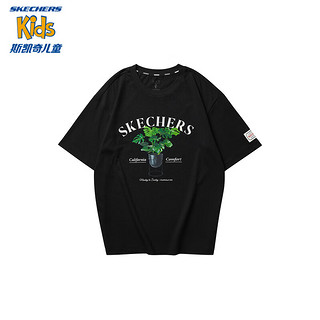 斯凯奇（Skechers）刘宇同款雅钻系列中性针织短袖T恤衫L124U127 碳黑/0018 XL
