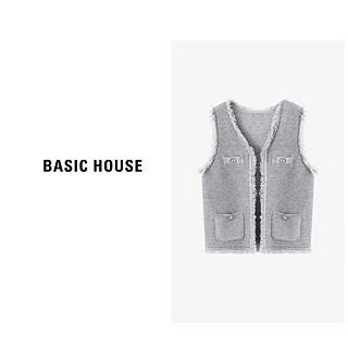 Basic House/百家好L2024春季轻奢淡雅小香风套装B0624H5G842 浅灰色 M80-115斤