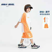 AndyJekel 安迪杰克尔 男童夏装套装儿童运动速干短袖帅气休闲童装宝宝两件套