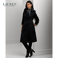 LAUREN RALPH LAUREN 拉夫劳伦 女装 24年春配腰带斜纹棉布风衣RL61950 001-黑色 4