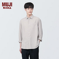 无印良品 MUJI 男式 麻混 长袖衬衫 男士衬衣外套 早春 AC1XAA4S 淡黄色 XL 180/104A