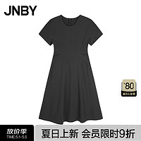 江南布衣（JNBY）24春夏连衣裙女气质优雅短袖收腰设计5O4G13750 001/本黑 XS