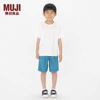 無印良品 MUJI 大童 圆领短袖T恤  儿童打底衫早春 CB1J2A4S 米白色 110cm/56A
