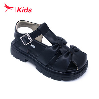 红蜻蜓红蜻蜓儿童24年夏季女童公主凉鞋时尚包头凉鞋 黑色 26-37 35（内长22.4脚长22.0）