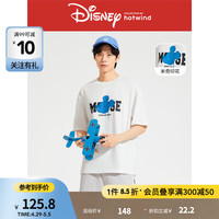 热风(Hotwind)短袖t恤男2024年夏季男士米奇家族字母休闲舒适透气上衣 04白色 2XL