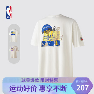 NBA 球队文化系列金州勇士宽松版白色T恤 金州勇士/白色 L