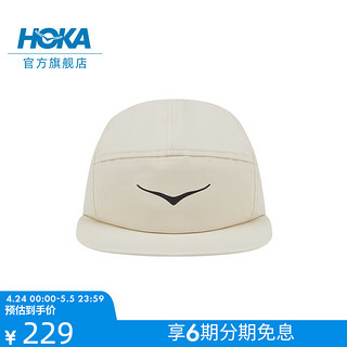 HOKA ONE ONE 中性款夏季运动帽百搭舒适遮阳可调节帽子透气 蛋酒色 均码
