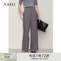 AMII2024春百搭干练直筒裤格雷系休闲长裤女深花灰裤子12441336 深花灰 155/64A/S