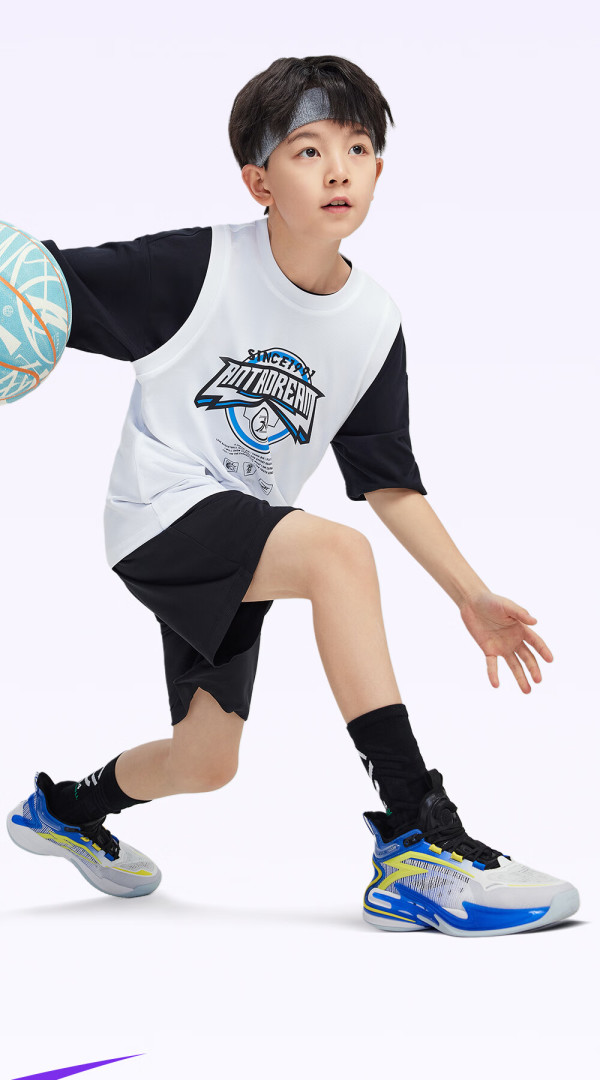 安踏儿童套装男童篮球套2024年夏季速干透气吸汗背心短裤运动套装