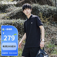 Timberland POLO衫男夏季新款休闲商务通勤保罗衫宽松透气短袖A62T5001/单件黑色