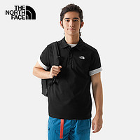 北面 短袖Polo男户外舒适透气短袖T恤上新5B46 黑色/JK3 S