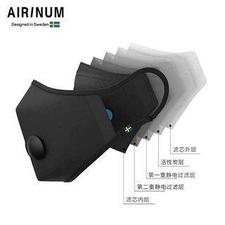 Airinum【2.0系列滤芯】AIRINUM睿铂口罩防雾霾防尘PM2.5滤芯3只装 2.0替换滤芯M