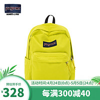 JANSPORT 杰斯伯 双肩包女男26L隔层背包学生防泼水书包4QUE EW9 荧光绿-侧袋+隔层-新鲜到货