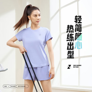 361° t恤短袖女夏季速干跑步运动上衣宽松休闲服 662424126H-3 淡薄紫 L