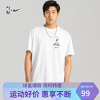 NIKE 耐克 雄鹿队夏季T恤男子运动休闲时尚舒适圆领短袖上衣NBA-DA7293 雄鹿队 L