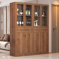 柯诺苏酒柜门厅柜现代简约防尘隔断柜玄关柜客厅装饰柜餐厅屏风柜置物架 【八门双抽】原野橡木色120cm