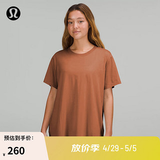 lululemon 丨All Yours 女士 T 恤 *棉 透气 LW3FU1S 短袖 暗橙色 2