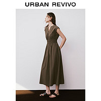 URBAN REVIVO 夏季女打揽无袖长款连衣裙 UWH740043 深棕色 M