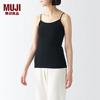 无印良品MUJI 女式 棉质凉爽 薄款 吊带衫 女士 背心女款内搭打底FCA26C4S 黑色 S(155/80A)